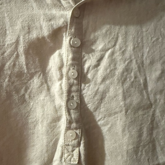 100% Linen Jones New York Signature Tunic Button Top - Picture 3 of 7